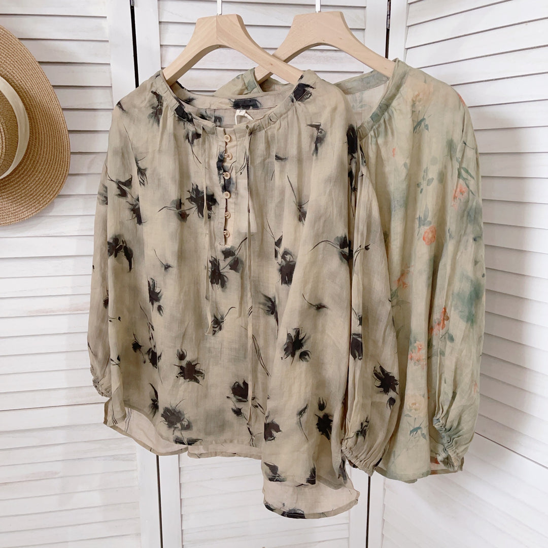 Femme Floral Print Relaxed Fit Bluse Stilla