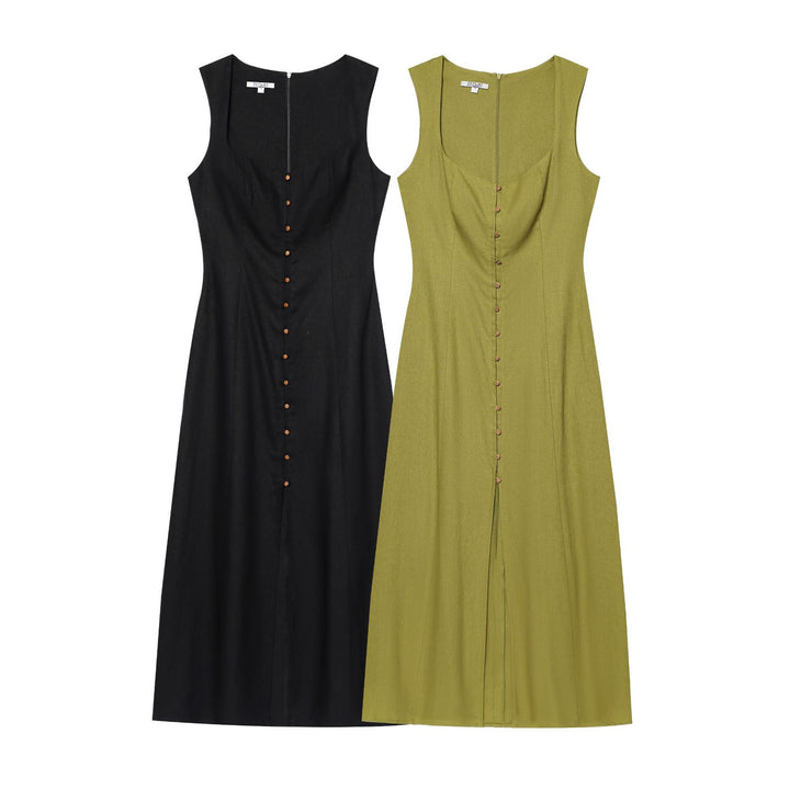 Femme Knopf-Up Midi Kjole Stilla
