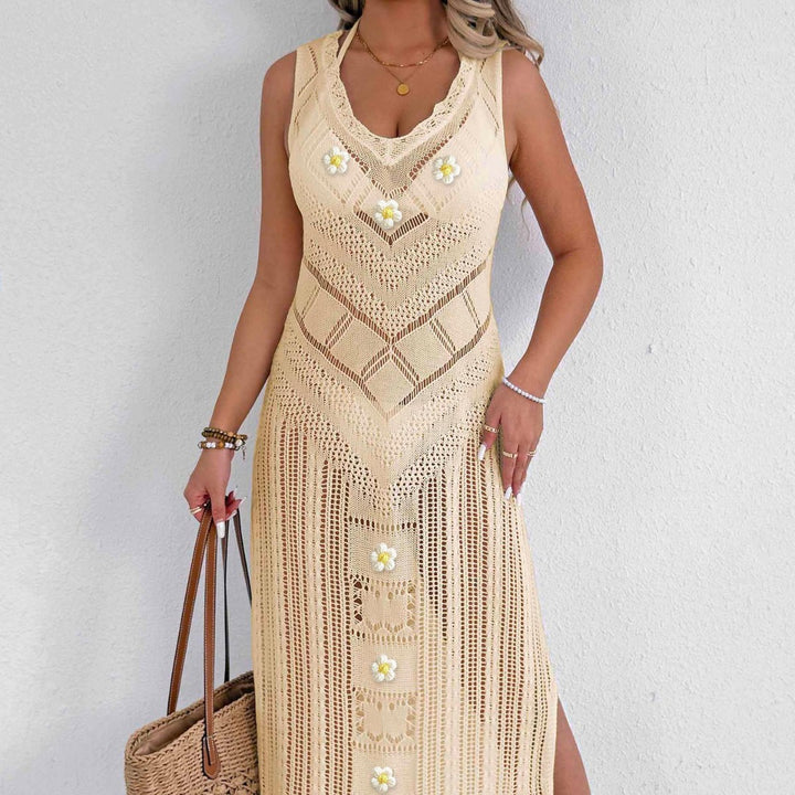 Frau Floral Strik Midi Kjole Stilla