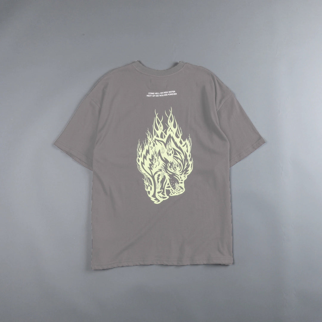 Herrer Grafik T-shirt med iøjnefaldende ulvedesign og løs pasform Stilla