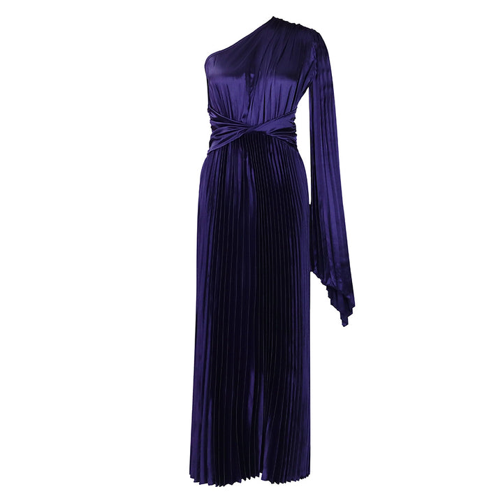 Dame Elegante Maxikjole med asymmetrisk design og plisserede detaljer Stilla