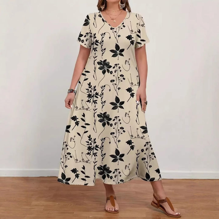 Dame Maxikjole med blomsterdesign Stilla