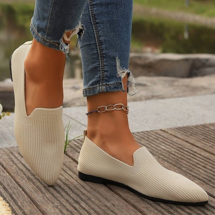 Dame Åndbare Strik Slip-on Loafers Stilla