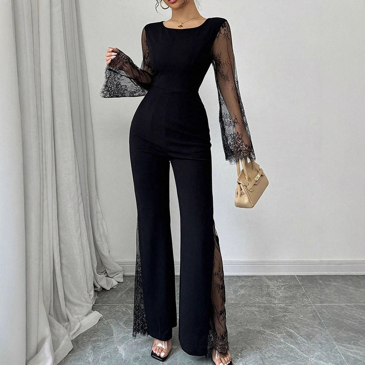 Dame Elegant jumpsuit med skinnende spids og bredt ben Skovae