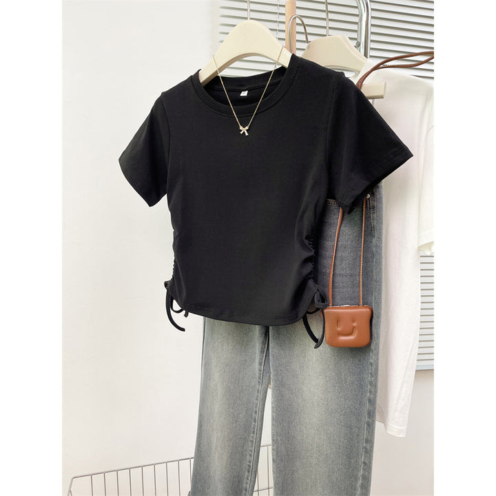 Femme Justerbar Sidesnøring Crop Top Stilla