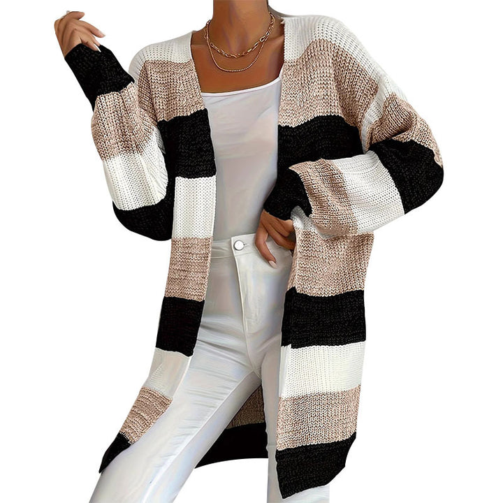 Dame stribet åben strik cardigan Stilla