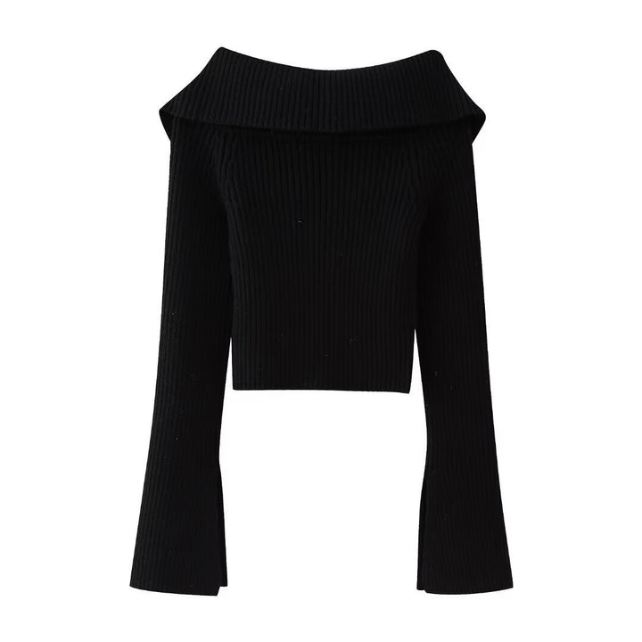 Dame Elegant Cropped-Jakke med bred Krave og Lynlås Stilla