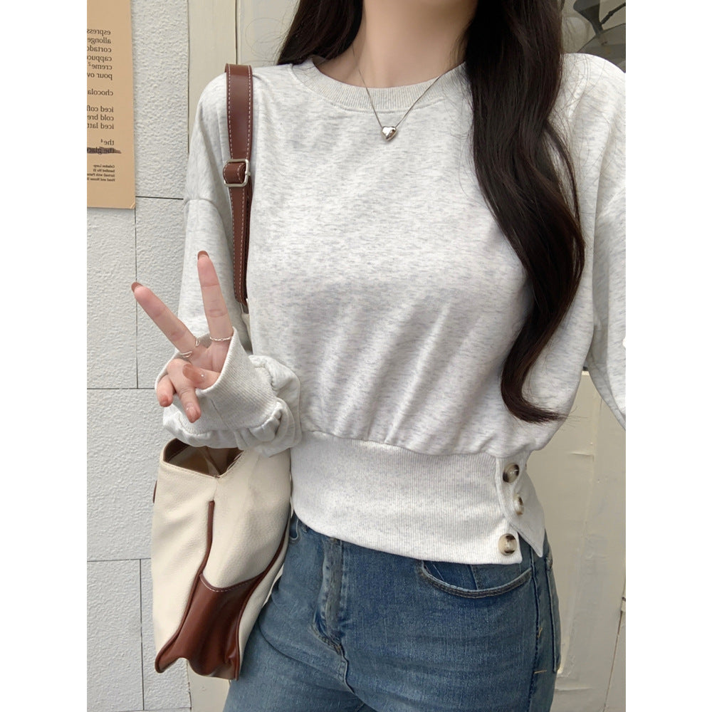 Dame Casual Puffærme Pullover Sweater Stilla