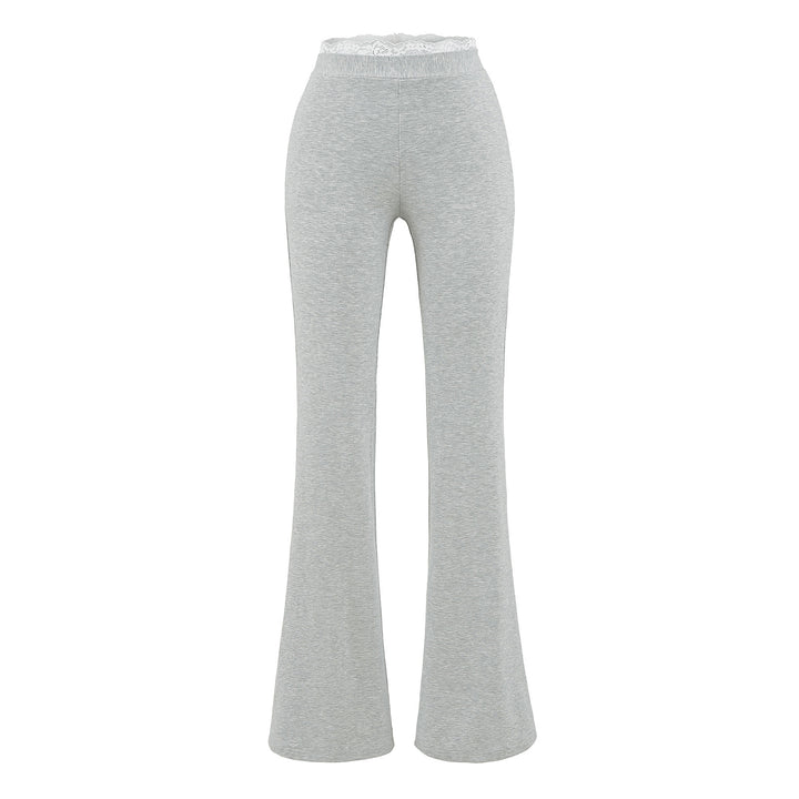 Dame Flared Leggings med elastisk linning og fint spidspynt Stilla