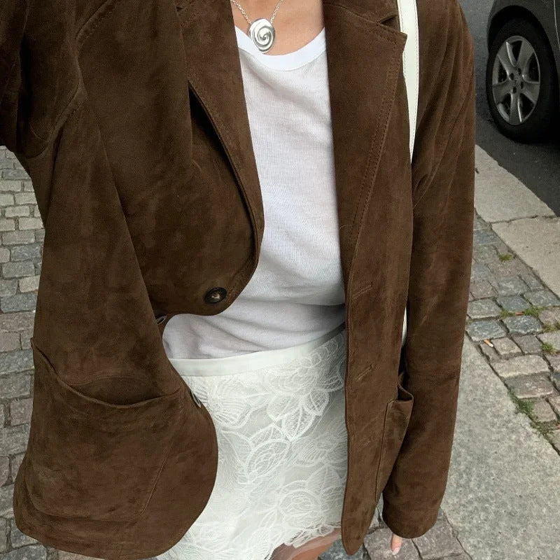 Damer elegant og blød fløjljakke Stilla