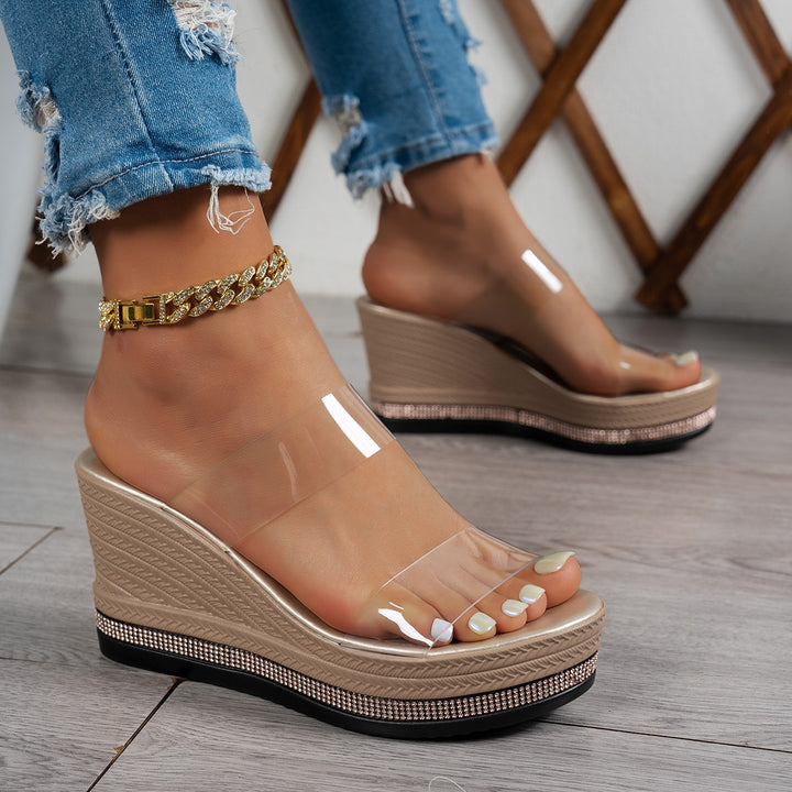 Dame Plateausandaler med transparent rem Stilla