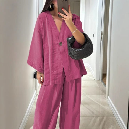 Dame Let og luftig Loungewear kombination med vid pasform Stilla