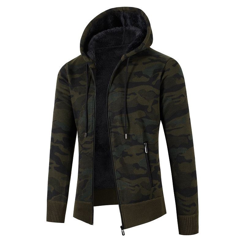 Herrer fleeceforet camouflage zip-up hoodie Stilla