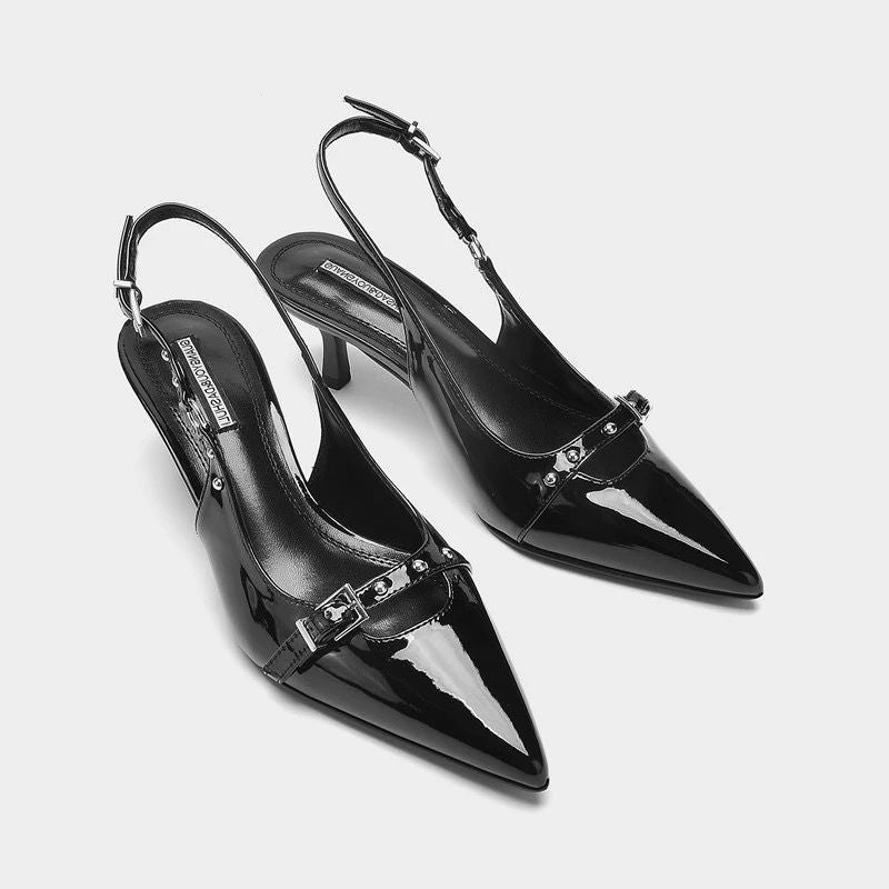 Dame Slingback High Heels med justerbar rem og blank overflade Stilla