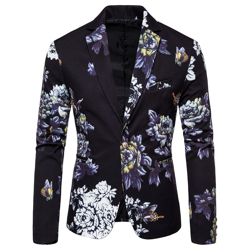 Herre elegant blazer med floral design Stilla