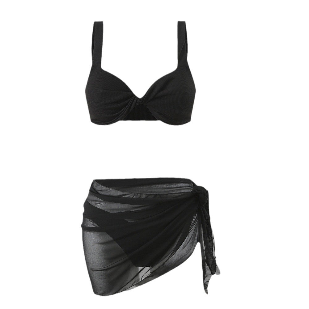 Dame Bikini-sæt med dekorativt indpakningsdesign og justerbare stropper Stilla