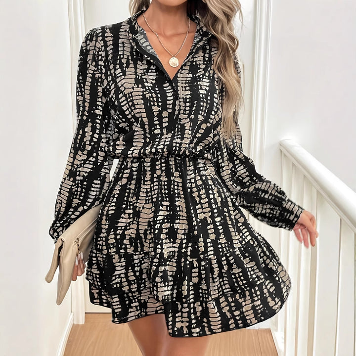 Dame elegant minikjole med struktureret print Stilla