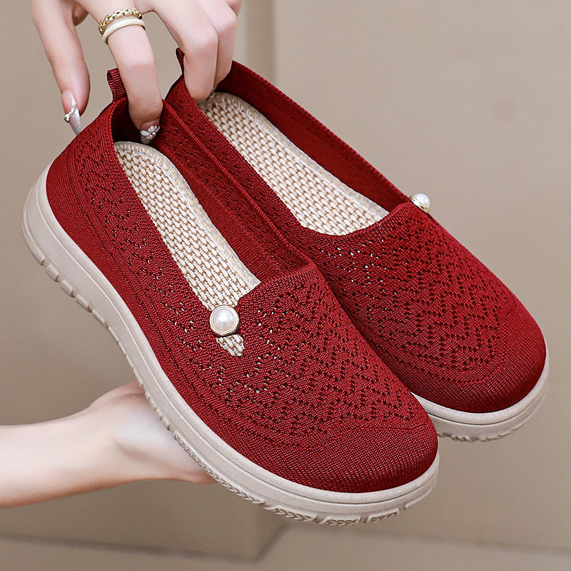 Dame Strik-Slipper med mod fashionable perle og skridsikker sål Stilla