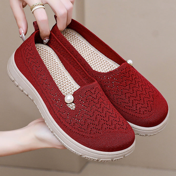 Dame Strik-Slipper med mod fashionable perle og skridsikker sål Stilla