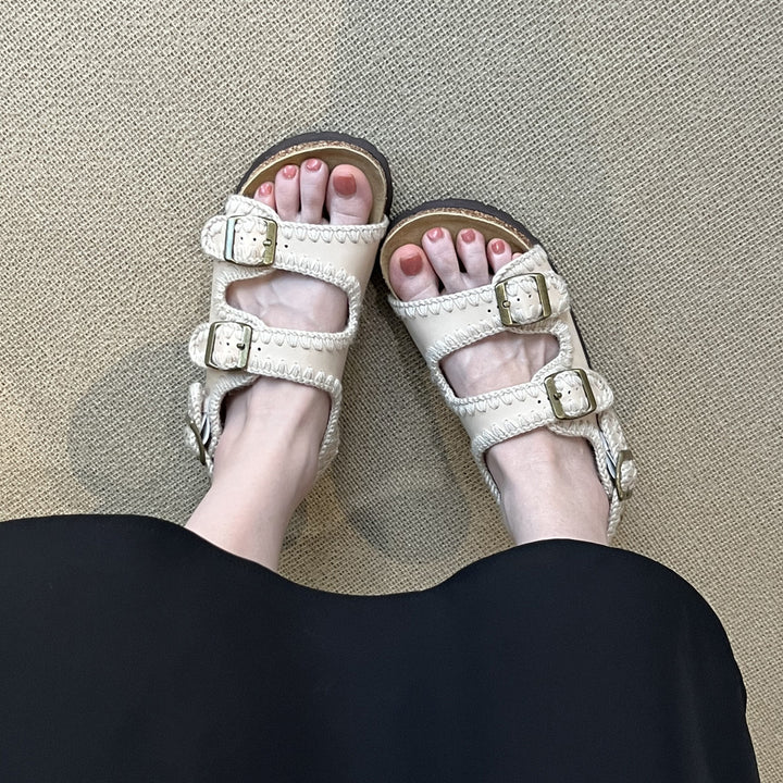 Dame polstrede dobbelt-stroppesandaler Stilla