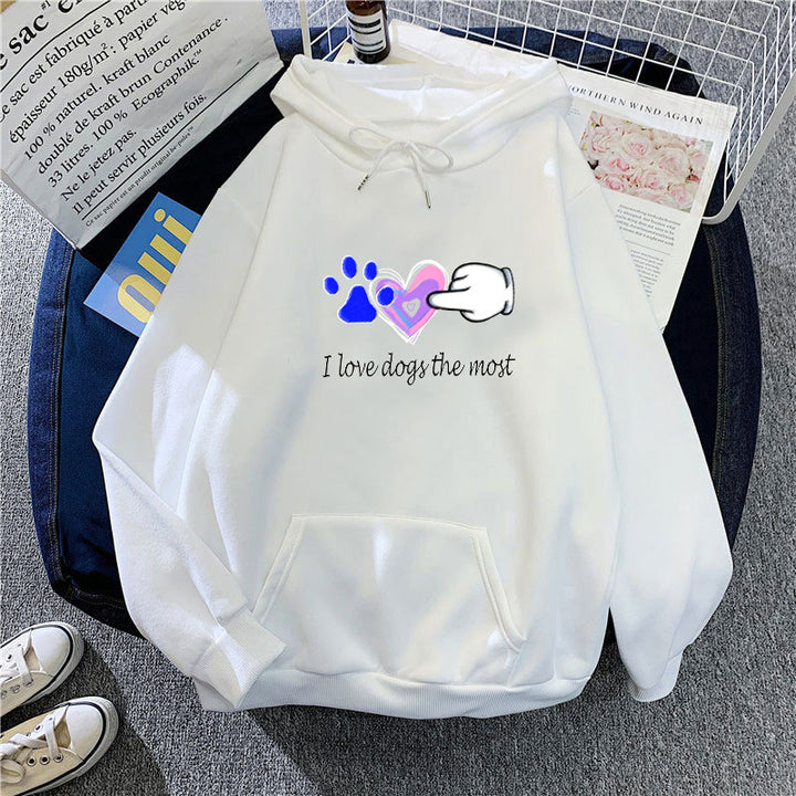 Kvinder Hoodie med Kærlig Hundedesign Skovae