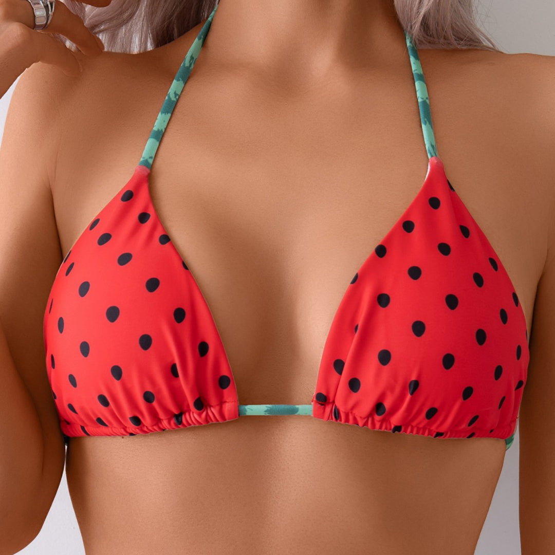 Femme Triangle Bikini Sæt med Kontrastmønster Stilla