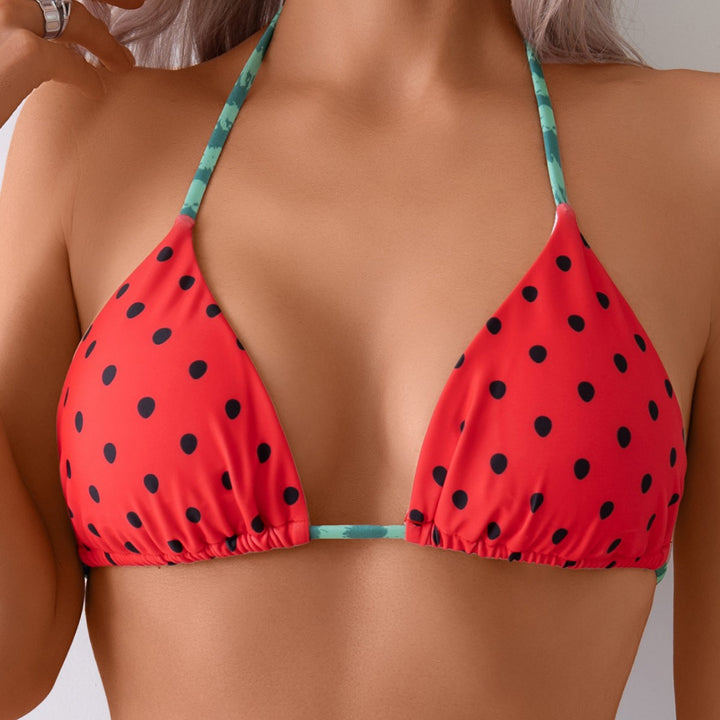 Femme Triangle Bikini Sæt med Kontrastmønster Stilla