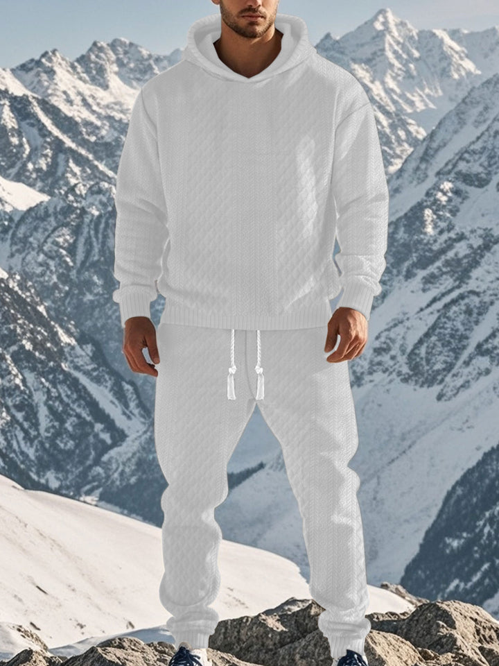 Herrer Sporty Hooded Sweatset med struktureret design og praktiske lommer Stilla