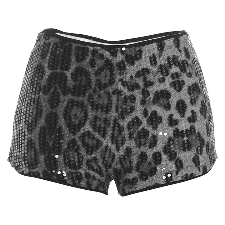 Damer Elegant Leopardskind Kjole med Glittersten Skovae