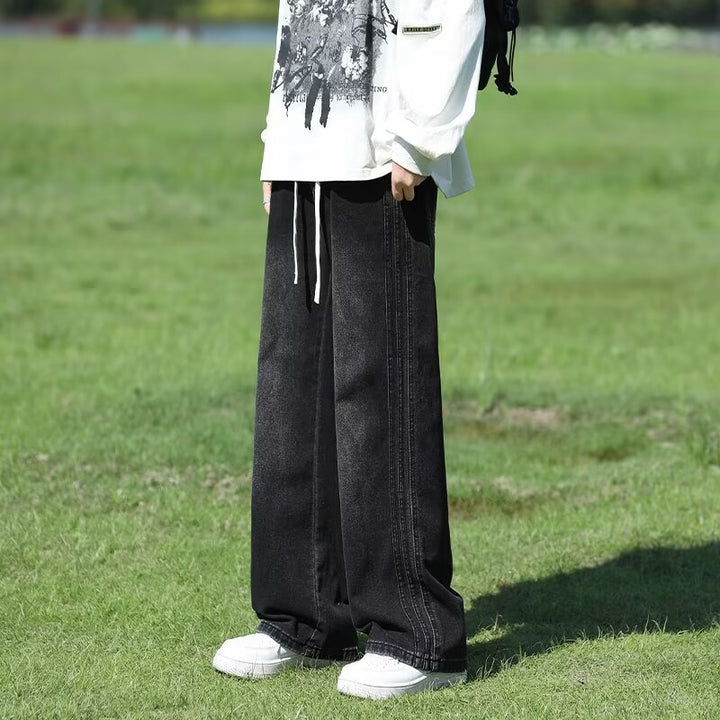 Herrer afslappede bredt skårne jeans i moderne stil Stilla