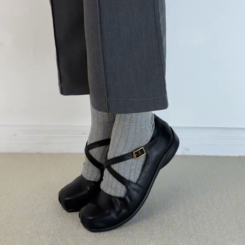 Damer Elegante Krydsrem Mary Jane Ballerinas Stilla
