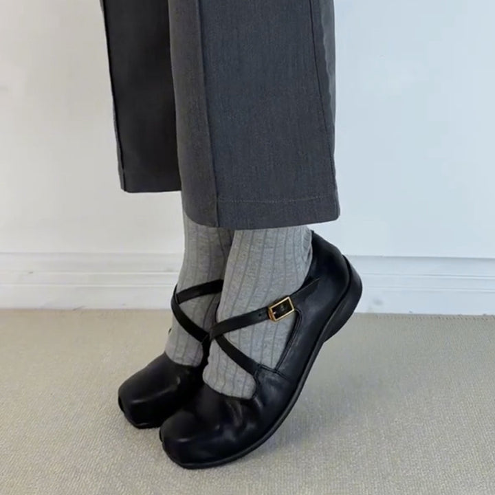 Damer Elegante Krydsrem Mary Jane Ballerinas Stilla