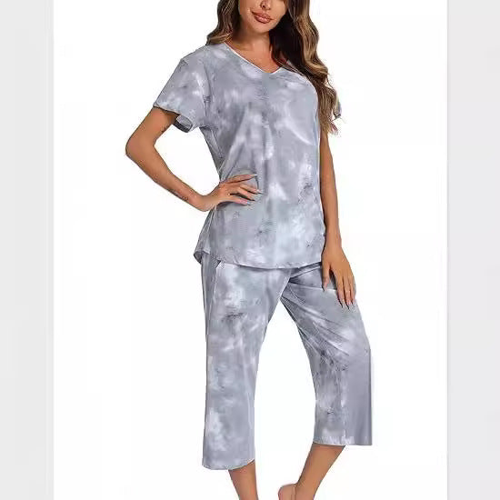 Dame Lækkert Fritids-Loungewear Sæt med modigt Batikmønster Stilla