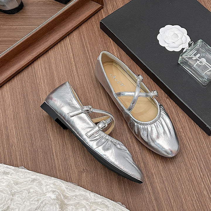 Dame Elegant Krydsrem Ballerina Stilla