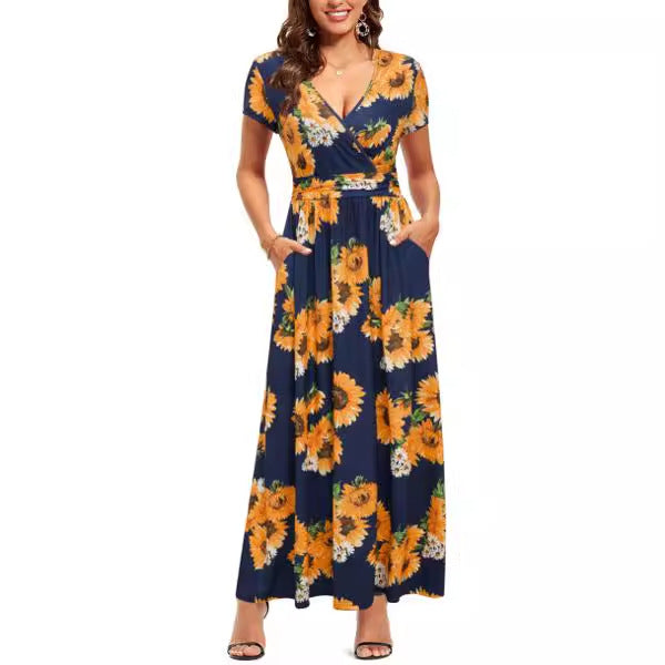 Dame maxikjole med blomsterdesign Stilla