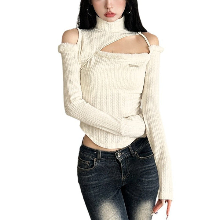 Dame Langærmet top med asymmetrisk design og fashions cut-outs Stilla