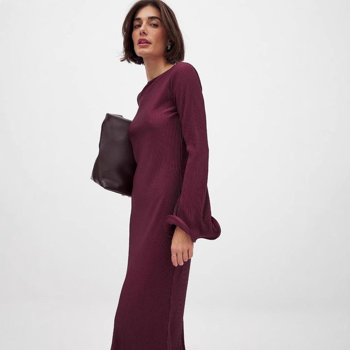 Dame Elegant Maxikjole med plisseret Design og afslappet Snit Stilla