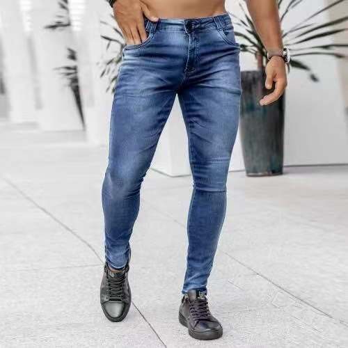 Herrer Slim-Fit Denim Jeans med hoftefremhævende snit og høj elasticitet Stilla