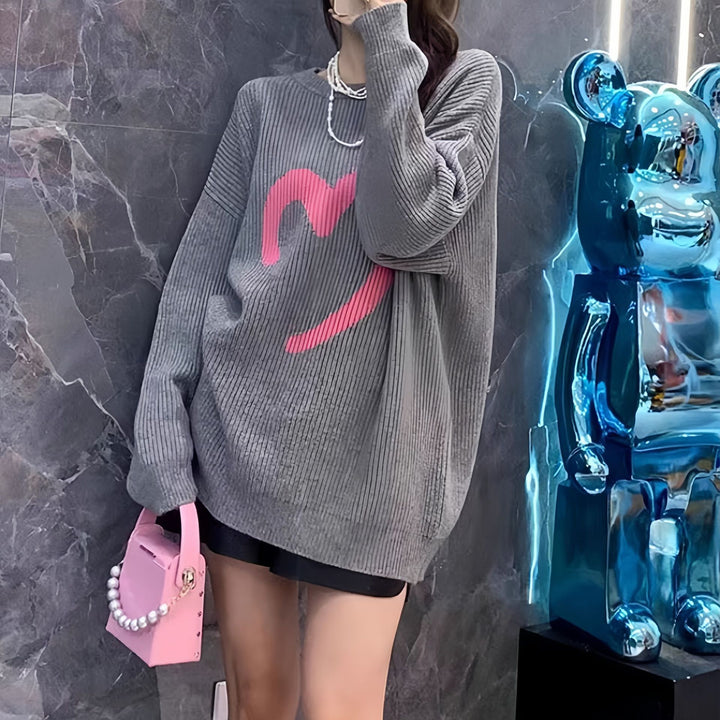 Kvinders oversized sweater med tekstureret kabelmønster Stilla