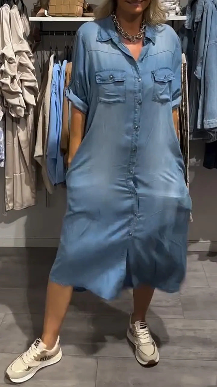Fru Denim Skjortekjole Stilla