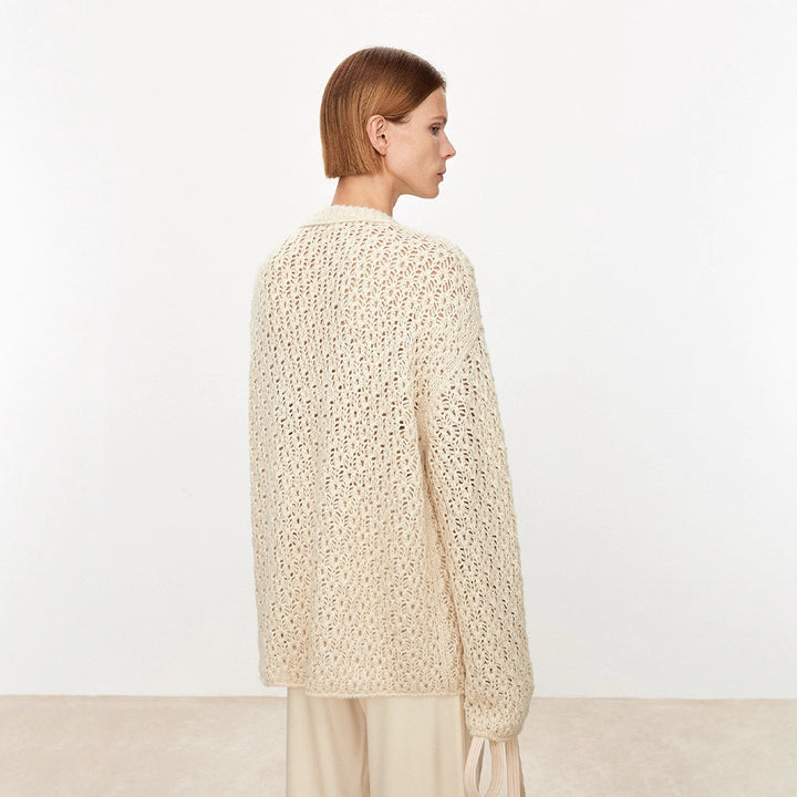 Dame luftstrikket sweater med åben struktur Stilla