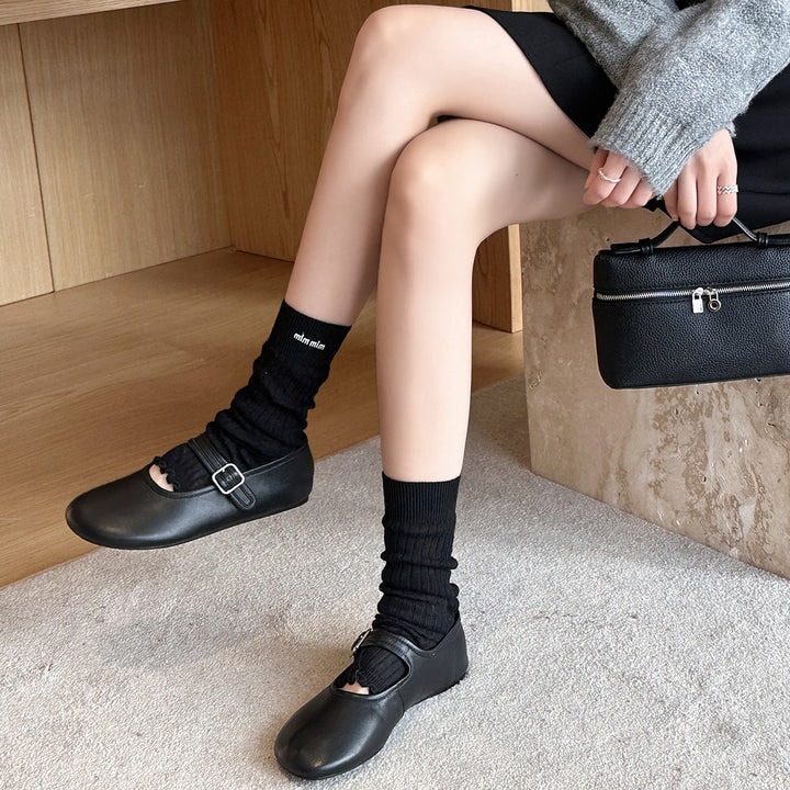 Femme Elegant Mary Jane Ballerinas med justerbar rem Stilla