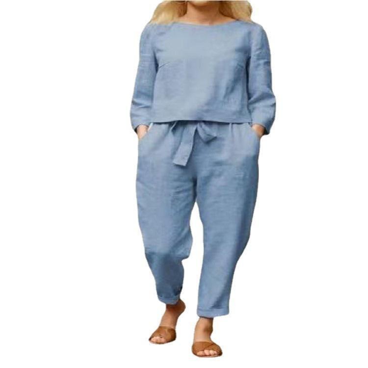 Damer Løst loungewear-sæt med elegant top og løs buks Stilla
