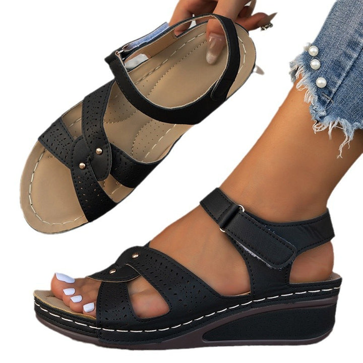 Dame Wedge-sandaler med åndbart overmateriale og justerbar rem Stilla