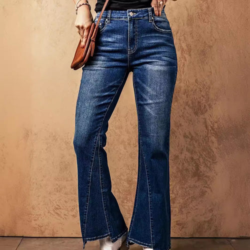 Dame Flared Jeans i elegant snit med høj talje og markante sømme Stilla