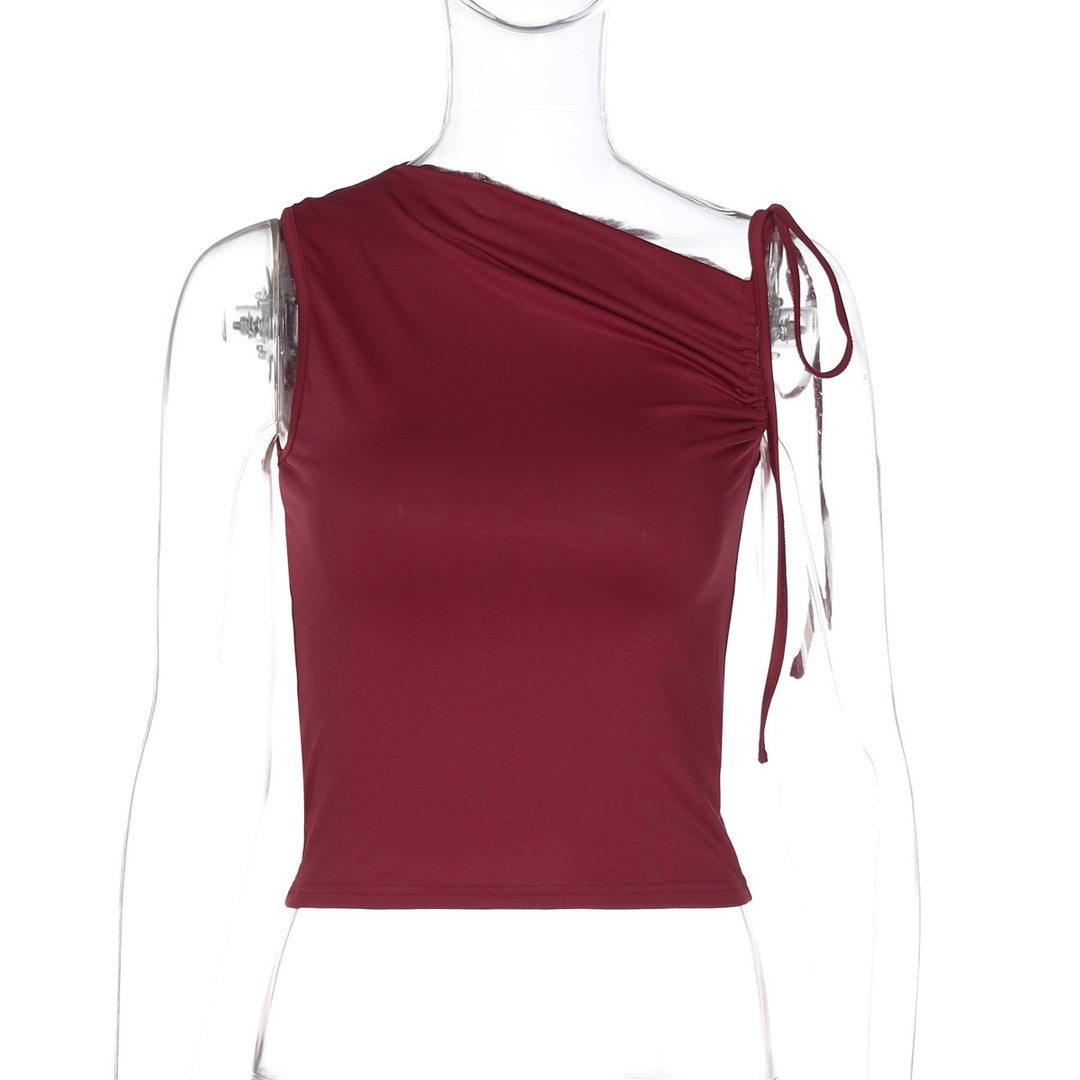 Dame Crop-Top med asymmetrisk snit og justerbare stropper Stilla