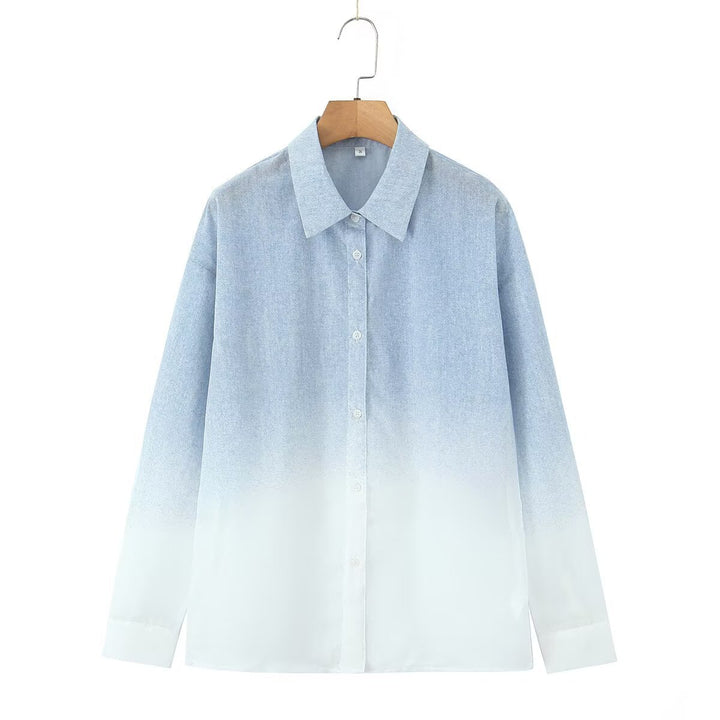 Dame Elegant Bluse med Lys Gradient Stilla