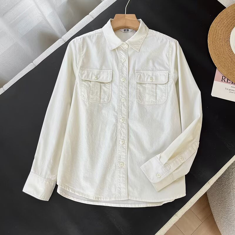 Kvinder casual skjorte bluse med praktiske brystlommer Stilla