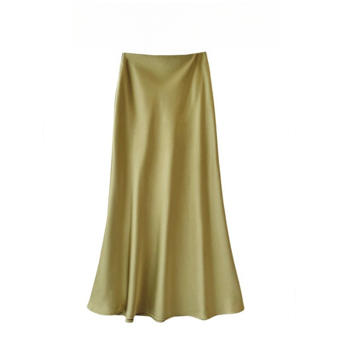 Dame Elegant Maxi Skirt lavet af høj kvalitet flydende materiale med en bred pasform Skovae