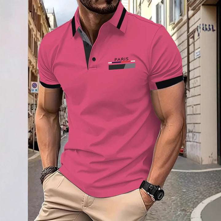 Herrer polo T-shirt med stilfuldt Paris-design Stilla